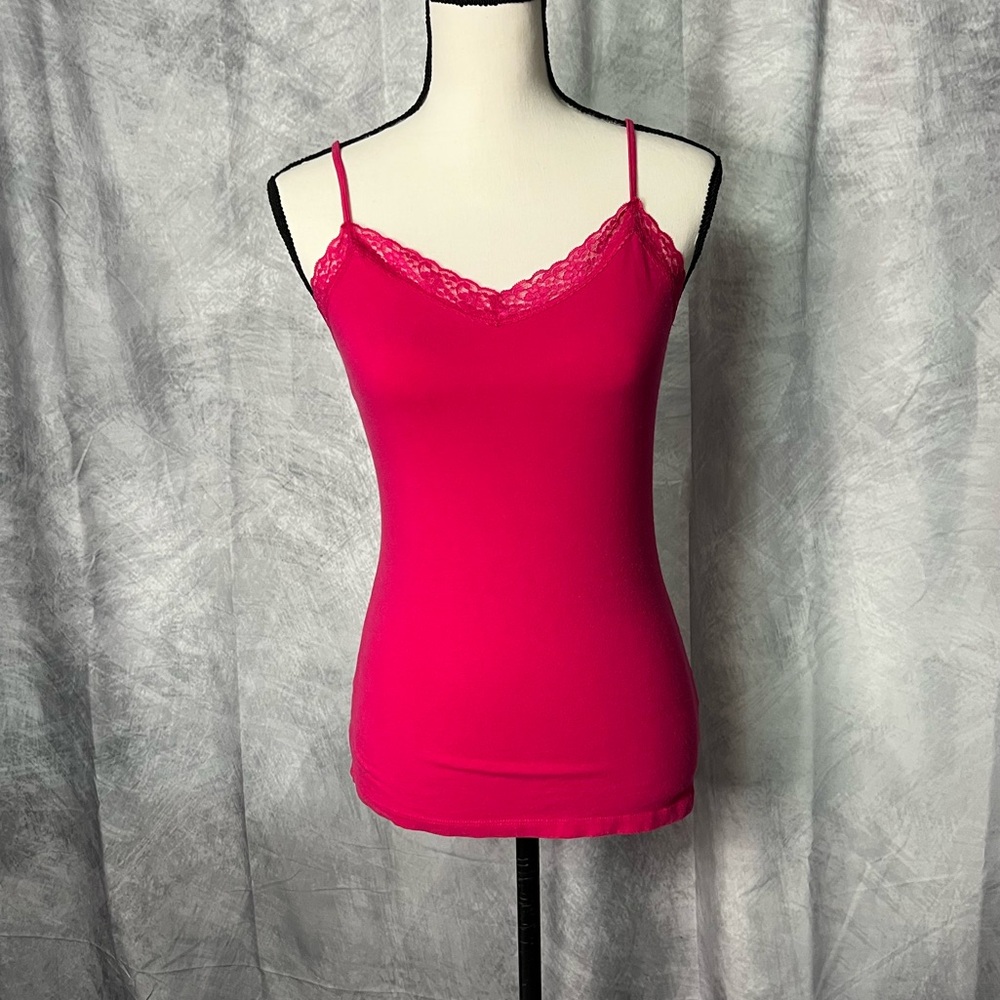 Merona Raspberry Lace Trim Cami Tank - XS